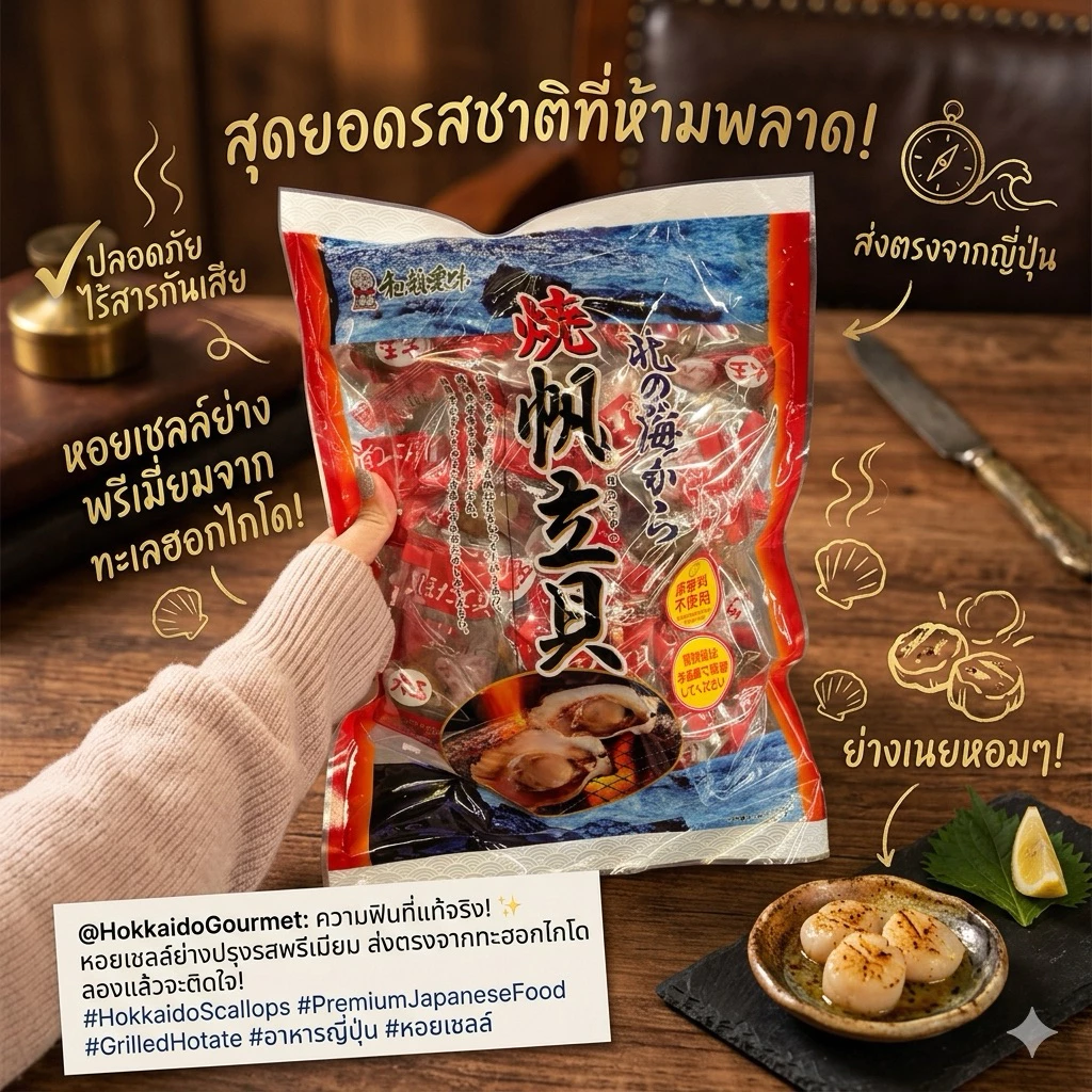 ‼️ร้านนี้ถูกที่สุด‼️Iso-yaki Hotate Shellfish หอยเชลล์ย่างปรุงรสเข้มข้น ปรุงรสด้วยซอสสูตรพิเศษ นำเข้าจากญี่ปุ่น