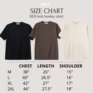 BARON - KEN Henley shirt เสื้อแขนสั้นทรงเรียบหรู ดีไซน์ Henley Neck
