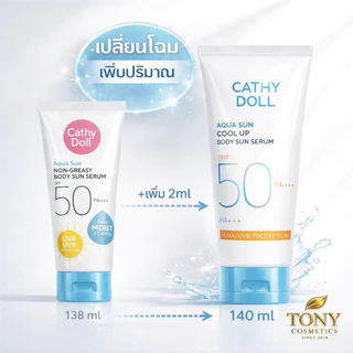 Cathy Doll กันแดดตัว สูตรเย็นสบายผิว Aqua Sun Non-Greasy Body Sun SPF50+ PA+++ 140ml