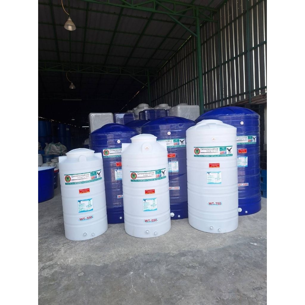 ถังน้ำสีขาว350-550-750ลิตรใหม่มือ1 เกลียวทองเหลือง วาวล์ขนาด1นิ้ว