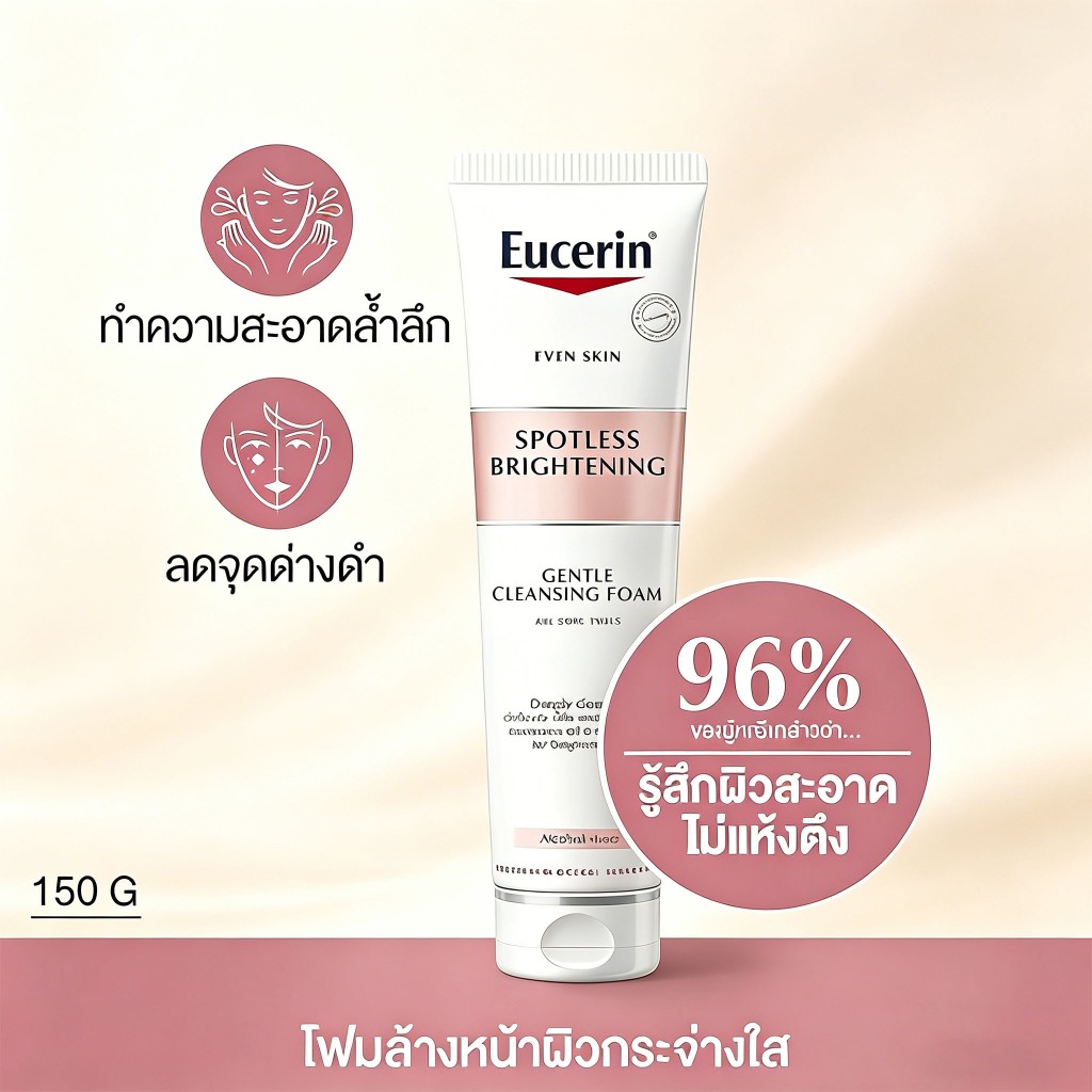 SPOTLESS BRIGHTENING GENTLE CLEANSING FOAM 150g โฟมล้างหน้าสูตรหน้าใส ลดฝ้า กระ จุดด่างดำ ทำความสะอาดล้ำลึก ไม่แห้งตึง