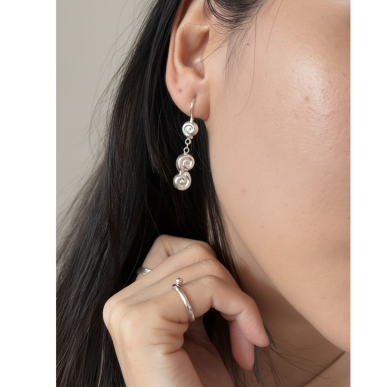 Pachasilver |  “๑” Silver Hook Drop Earrings ต่างหูตะขอเงินแท้ ต่างหูระย้า ต่างหู ต่างหูมินนิมอล ต่างหูตะขอ ต่างหูเกี่ยว