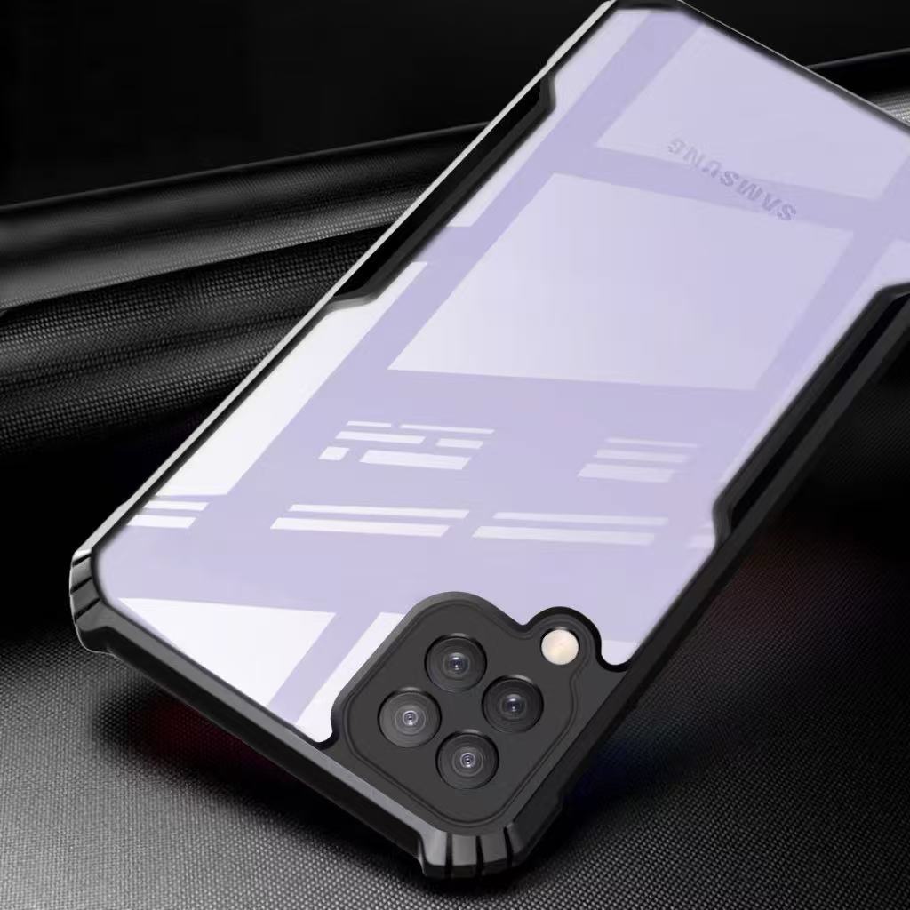 เคสกันรอยกล้อง PC+TPU สำหรับSamsung A12 M12 A02 M02 A22 5G A02S A03S A22 4G M32 กันกระแทก เคสหลังใส