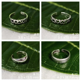 แหวนเท้าเงินแท้ 92.5% ปรับขนาดได้ แหวนนิ้วก้อย แหวนข้อนิ้ว แหวนน่ารัก Sterling silver Boho Toe ring