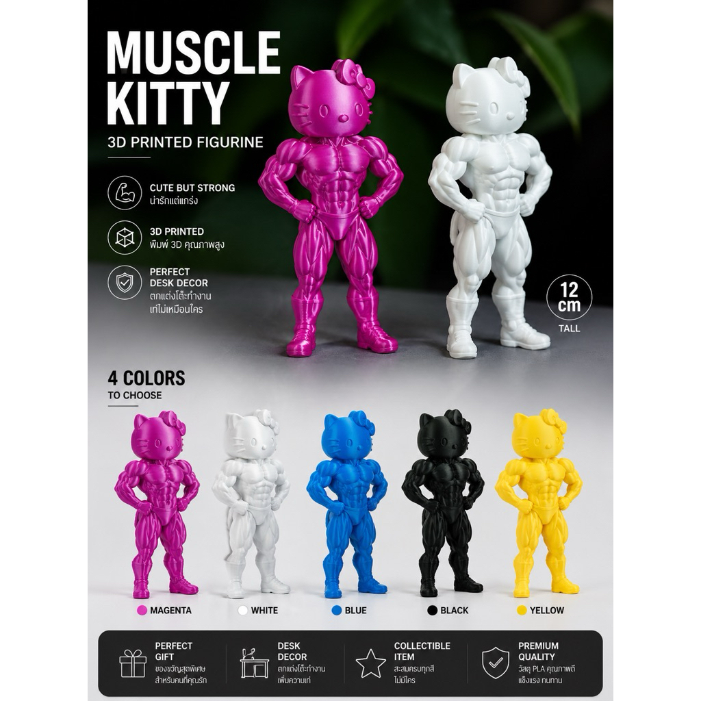 Muscle Lady Hello Kitty หน้าคิตตี้บอดี้มาเวล