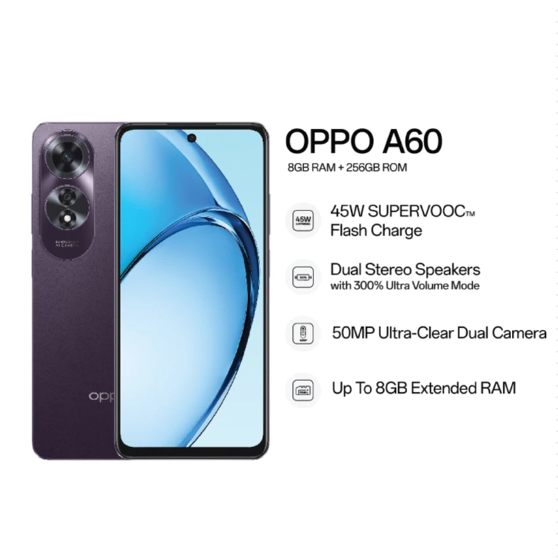 OPPO A60 Snapdragon 680 | 6.67" กล้อง 50MP | A58 8/128 Helio G85 ชาร์จไว แบตอึด 5,000 mAh ศูนย์ไทย b