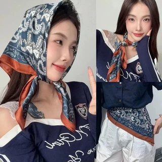 COD-ในไทย💖ผ้าโพกหัว ผ้าบันดานา 70x70 ผ้าคลุมผม ผ้าฝ้ายลินิน อเนกประสงค์ วินเทจสไตล์อเมริกัน สำหรับผู้หญิง-Kri