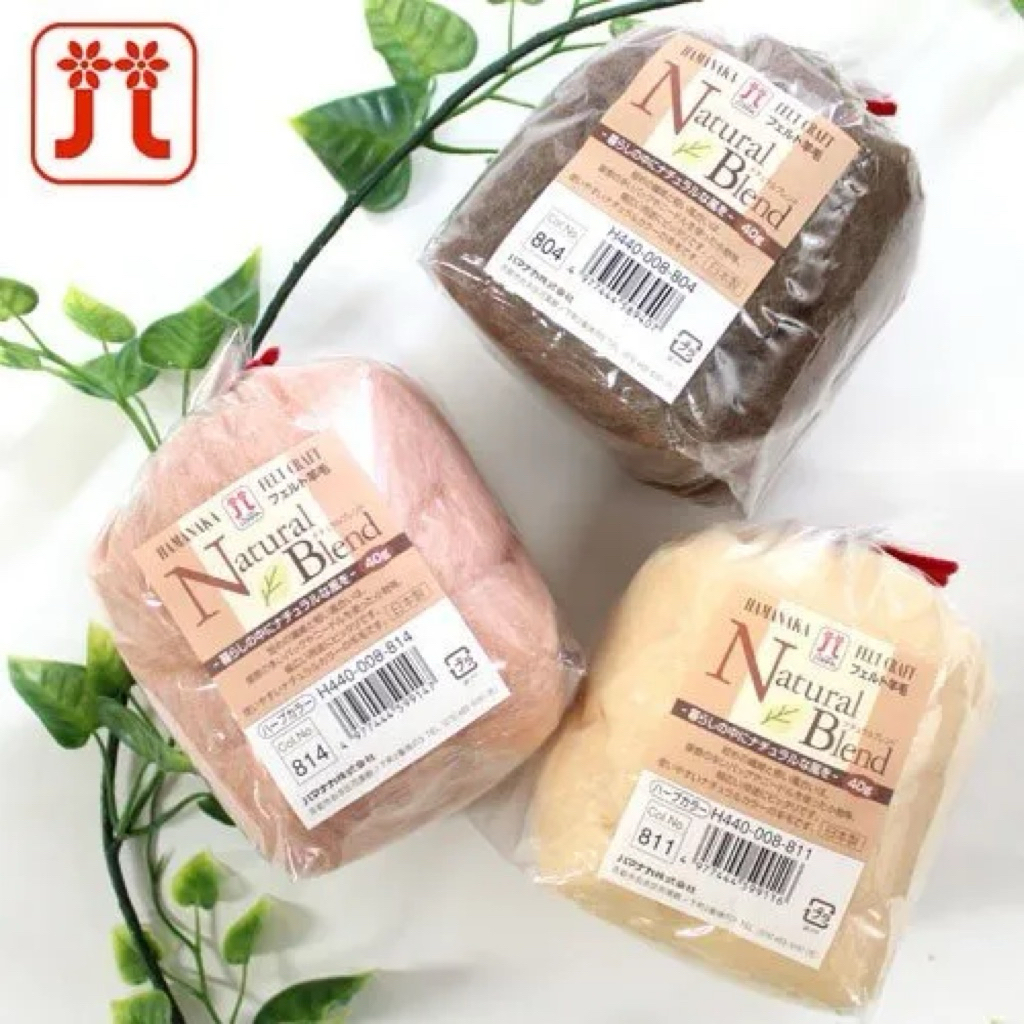 HAMANAKA Felt Wool "Mix" Natural Blend ใยขนสัตว์ Felt Merinowool 100% , 40g