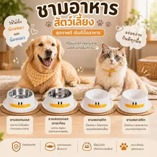 Boqi Factory ชามอาหารสัตว์เลี้ยงน่ารัก ชามใส่น้ำ-ใส่อาหารสุนัขและแมว Duckbowl