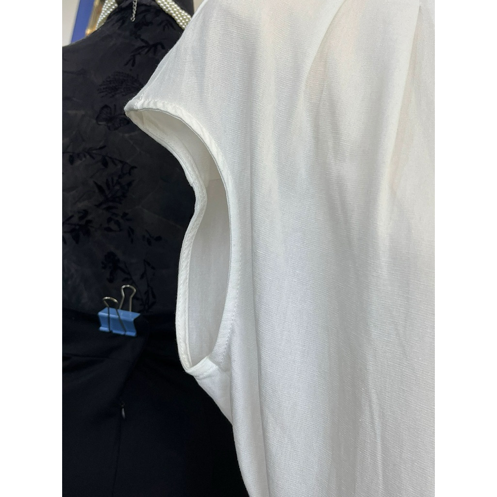 มาใหม่พร้อมส่ง (AJ007) YU Bow cotton tops เสื้อเชิ้ตคอผูก รูปที่ 3
