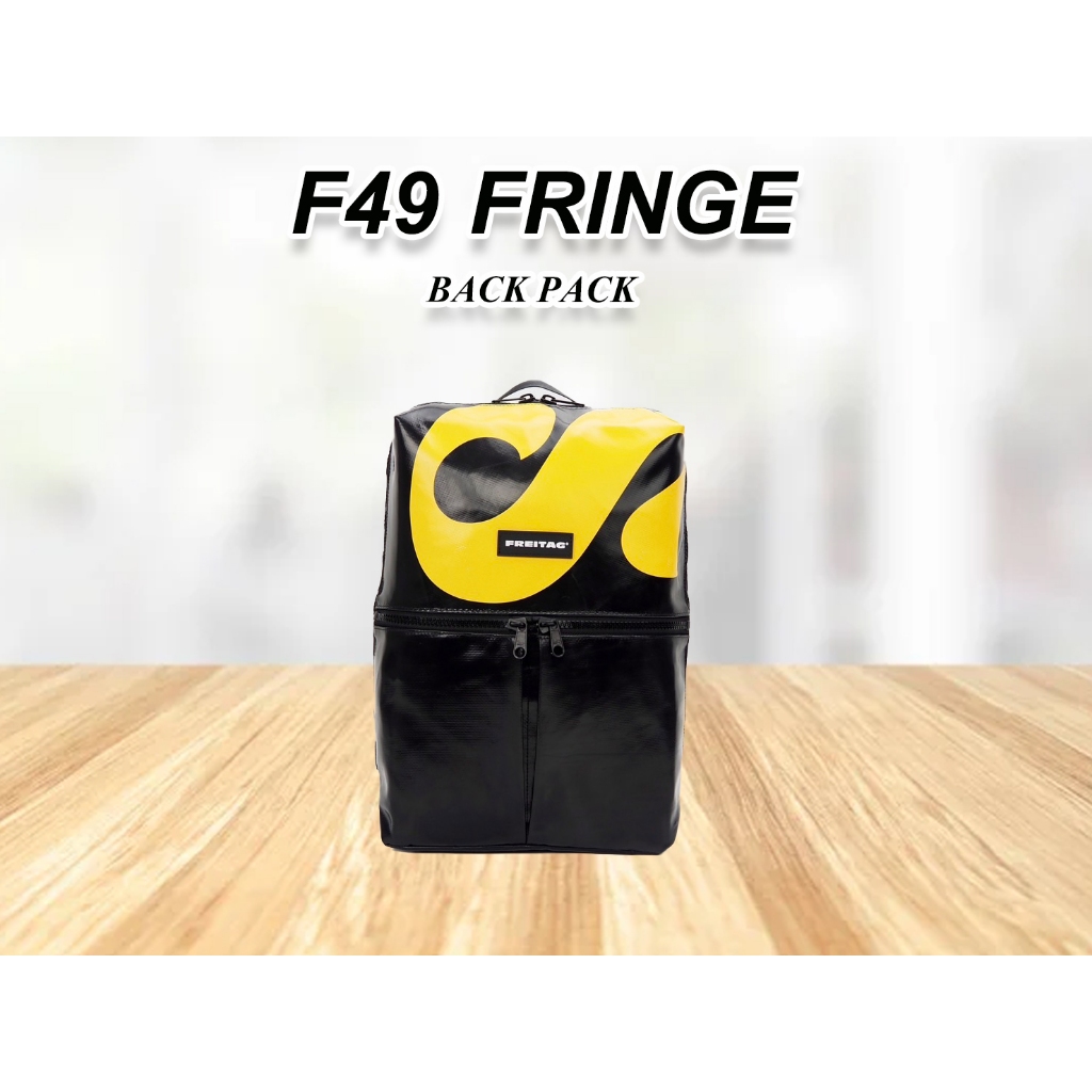 กระเป๋า FREITAG รุ่น F49 FRINGE (ผ้าดำ-สกรีนเหลืองS) มือ1