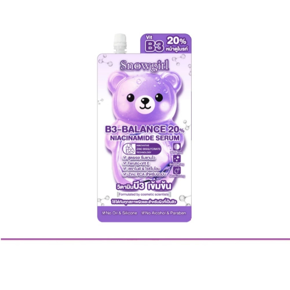 (แท้) Snowgirl B3-Balance 20% Niacinamide Serum 10g สโนว์เกิร์ล บี3-บาลานซ์ 20% ไนอะซินาไมด์ เซรั่ม