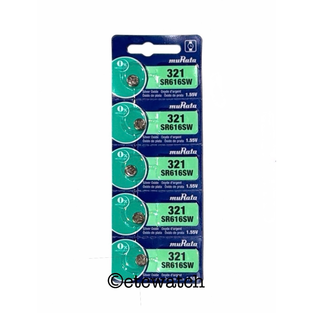 พร้อมส่ง> ถ่านกระดุม Murata SR616SW / 321 1แผง 5เม็ด
