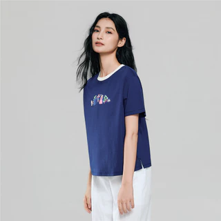 GIORDANO เสื้อยืดผู้หญิง Women's Sorona Boyfriend Printed Tee (Mario) 05396302