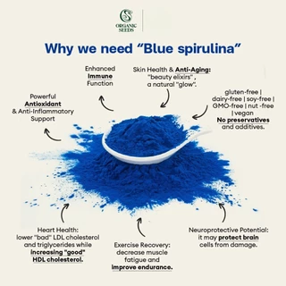 Organic Seeds ผงสไปรูลิน่าสีฟ้า ออร์แกนิค 30 กรัม Organic Blue Spirulina Powder (30g)