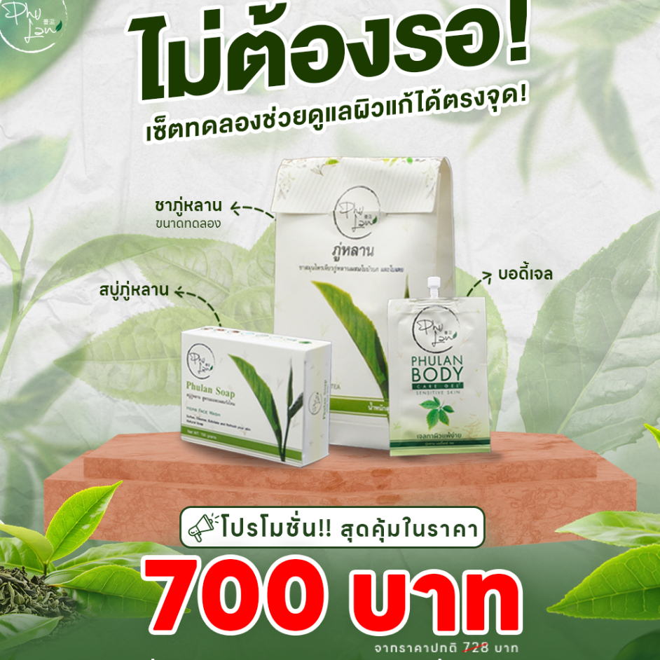 เซ็ทดูแลปัญหาผิวชุดเล็ก (ชาทดลอง + สบู่ + เจลทาผิว) / โดยหมอยุ้ย จัดส่งฟรี มีเก็บเงินปลายทาง