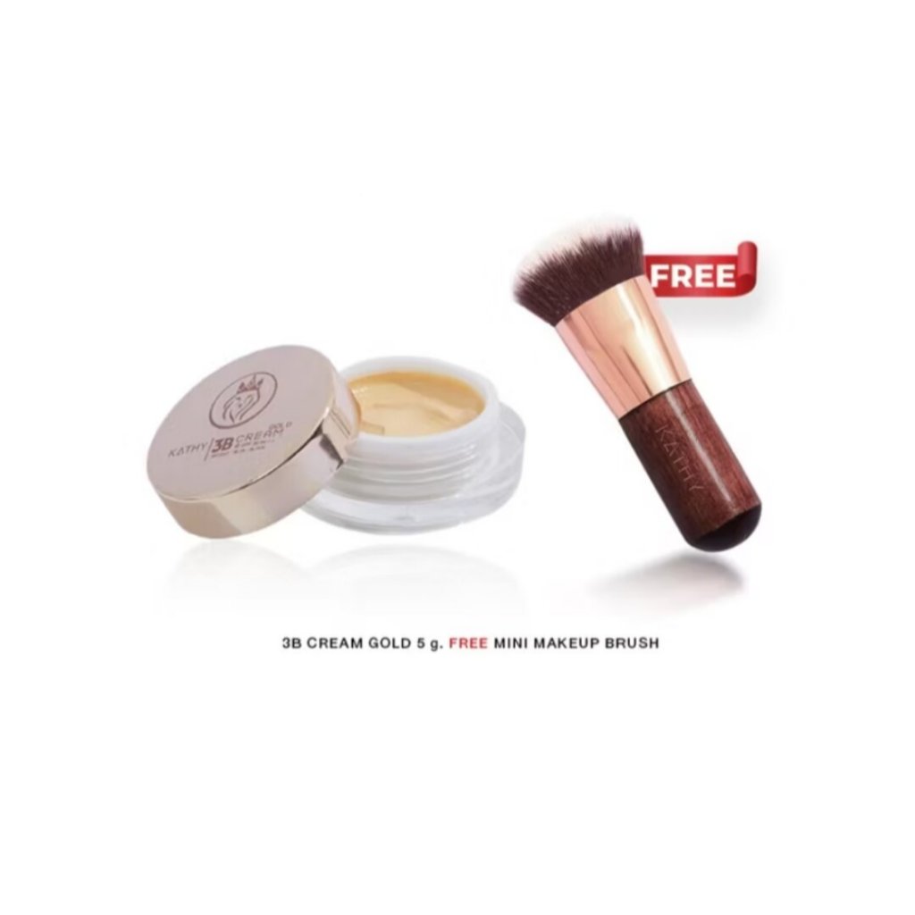 แป้งกระแต1แถม แปรง 1 KATHY 3 B CREAM GOLD แป้งทิ้นหน้าเด้ง ตลับใหญ่( 5g.)