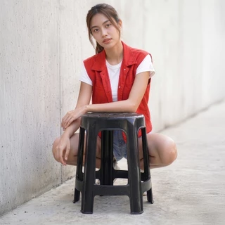 เก้าอี้พลาสติก รุ่นหนา รับได้ 100 กิโลกรัม หัวโล้น เก้าอี้กลม - 0195