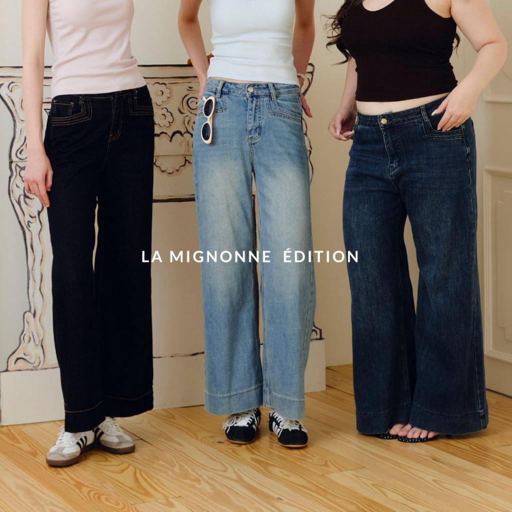 La Mignonne (XS-5XL) Elle Jeans กางเกงยีนส์ใส่ทำงาน ใส่เที่ยว ทรงสวย ใส่สบายงานซิปหน้า มีกระเป๋าด้านหน้าและด้านหลัง