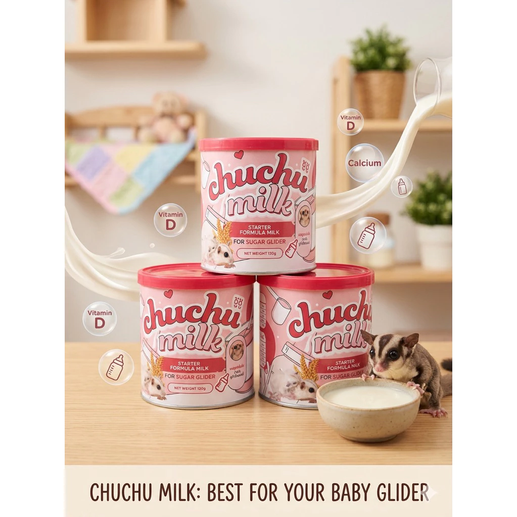 นมผงทดแทน Chu Chu Milk 120g สำหรับชูก้าร์ไกลเดอร์