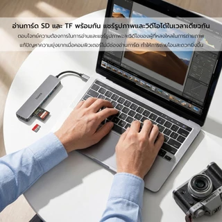 Blevos 7in1 แท่นวาง Type-c, HDMI 4K USB3.0 Type C การถ่ายโอนข้อมูล, ฮับ USB หลายพอร์ต, ฮับ USB C, สำหรับแล็ปท็อป