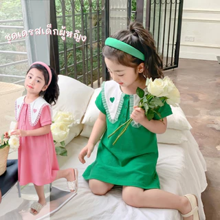 PRINCESS KESLI ชุดเด็กผู้หญิง ชุดเดรส แฟชั่นฤดูร้อน สไตล์เกาหลี สําหรับเด็กผู้หญิง อายุ 1-9 ปี