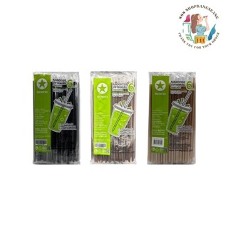 หลอดตรงปลายแหลม ห่อฟิล์ม ขนาด 6 มิล ตราดาว บรรจุ 100 เส้น