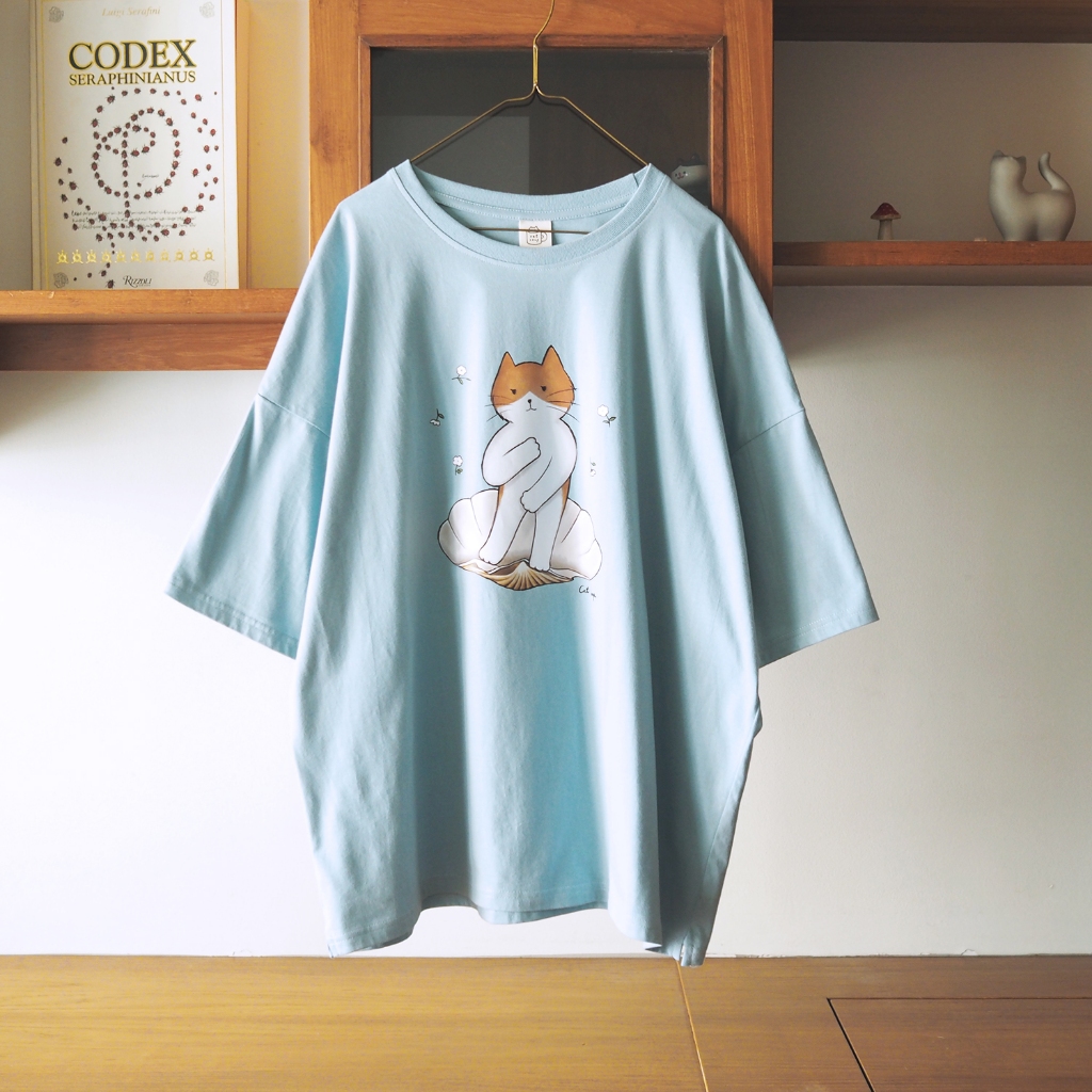 cat soup : the birth of felis oversized t-shirt | เสื้อยืดสกรีนลายแมว ผ้าคอตตอน