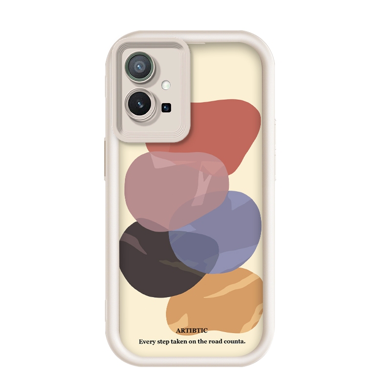 เข้ากันได้ Vivo Y30 5G/Vivo Y55 5G/Vivo Y75 5G/Vivo T1 5G,กรณีโทรศัพท์ป้องกันกราฟฟิก Macaron Abstrac