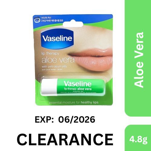 Vaseline Lip Therapy Aloe Vera 4.8g. วาสลีน ลิป อโล เวร่า Clearance