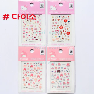 Daiso korea Japan Sticker Hello Kitty My Melody สติ๊กเกอร์ ตกแต่ง เล็บ โทรศัพท์ คิตตี้ มายเมโลดี้ ไดโซะ เกาหลี ญี่ปุ่น