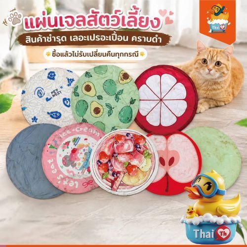 Thai.th Pet Cool mat   เย็นสบาย แผ่นเจลเย็น ที่นอนเย็น แผ่นทำความเย็น สินค้าเลอะ เปอะเปื่อน SALE 999