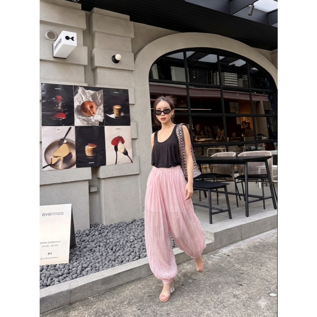 colourblockmatter - Genie See-Through Chiffon Pants กางเกงทรงจินนี่ซีทรู ผ้าชีฟอง