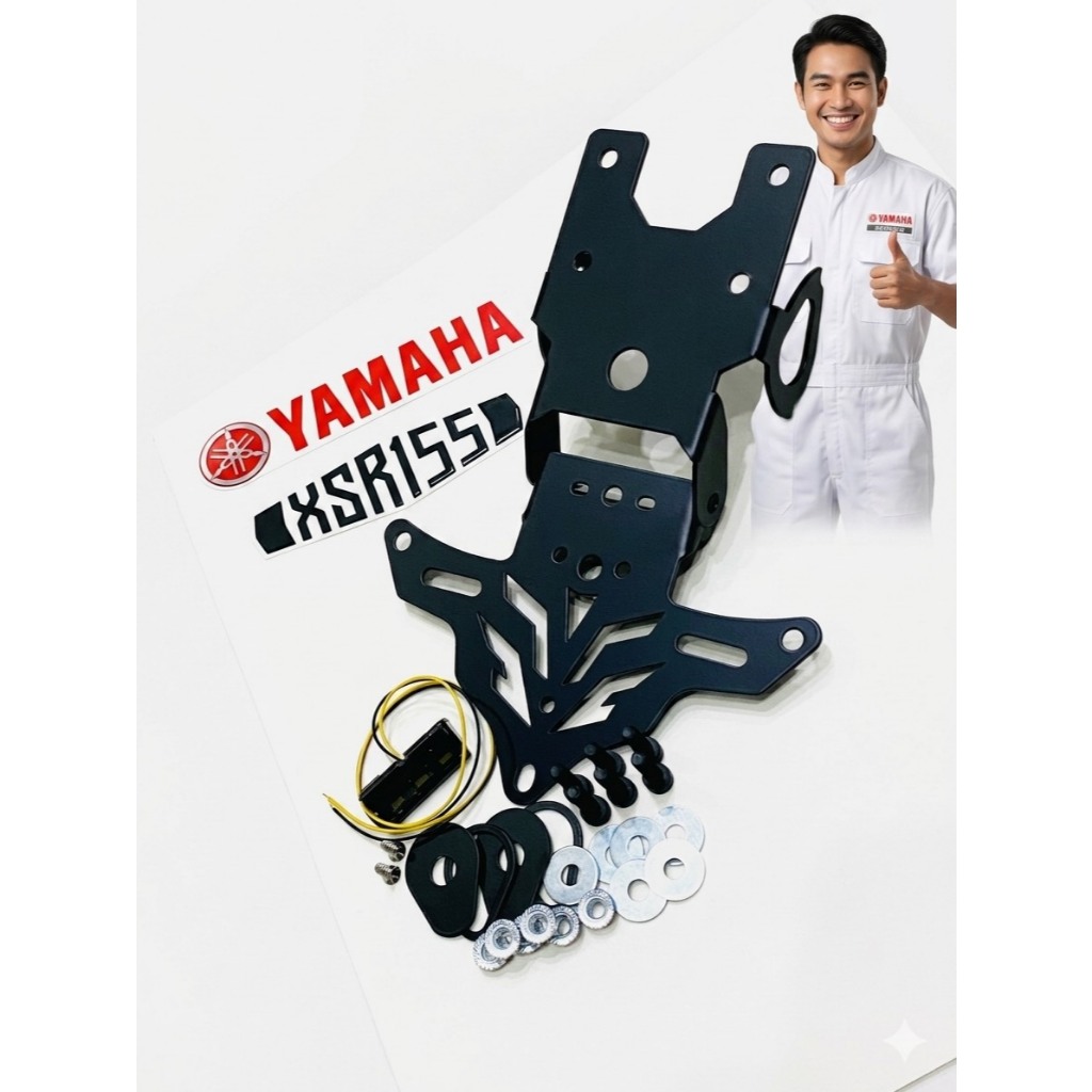 ท้ายสั้นทรง V.3 XSR155/MT15 หน้าปีกนกฟินิกซ์ V.3ใส่ Yamaha MT15/XSR155  แถมไฟส่องป้ายกันน้ำ MT15-v3 (SH-01)😎...