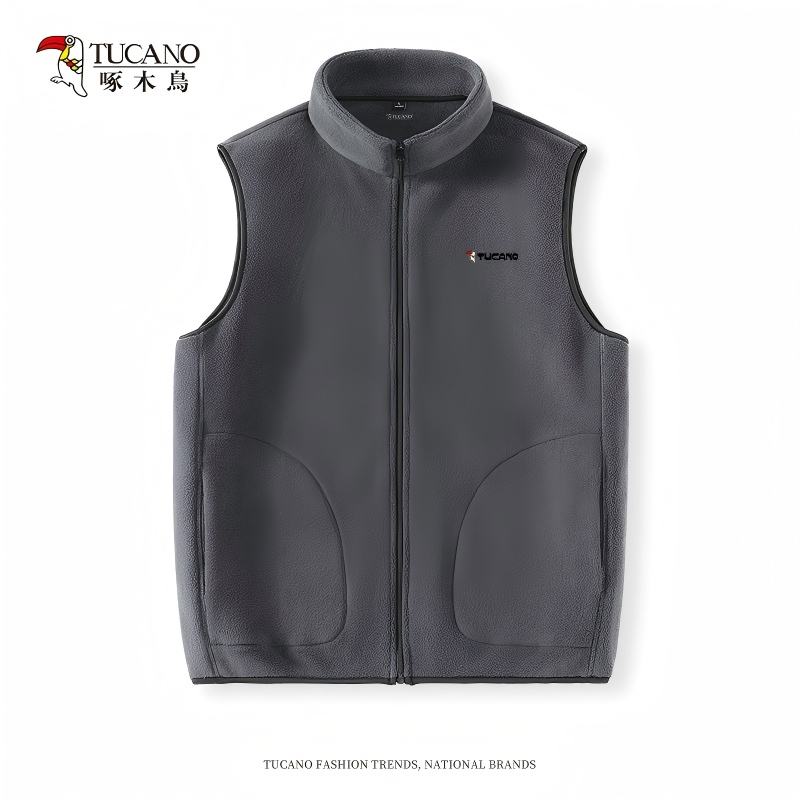 TUCANO Men's Vest — Grey Fleece Warm Vest / Sleeveless Gilet