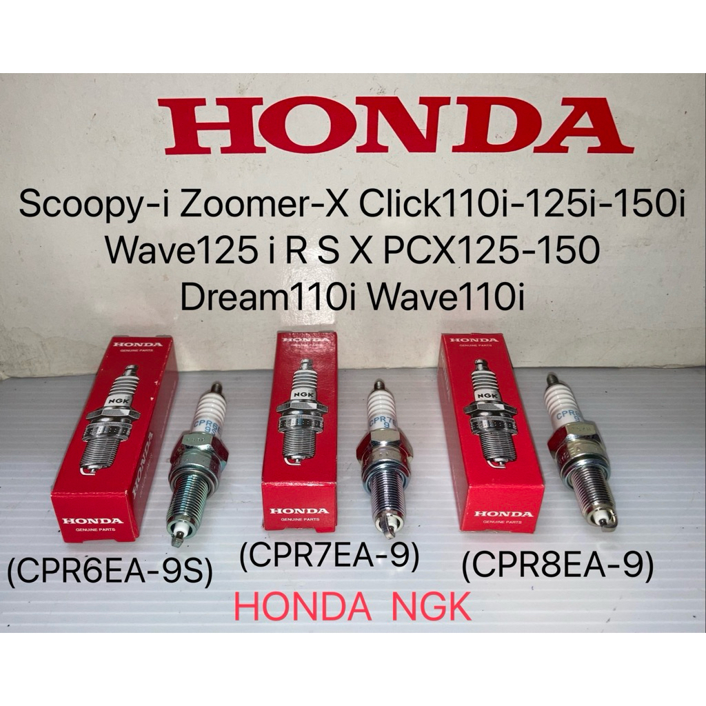 หัวเทียน HONDA NGK CPR6EA-9S CPR7EA-9 CPR8EA-9 (เกลียวยาว) Wave ดรีม110i Click PCX Scoopy-i Zoomer-X