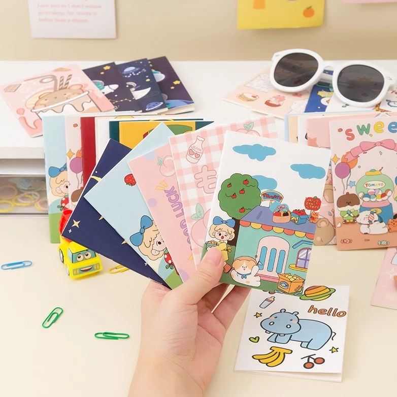 สมุดจดบันทึก สมุดโน๊ตจิ๋ว Mini Notebook สุ่มลาย ลายการ์ตูน แบบมีเส้น สมุดพกพา ขนาดเล็ก