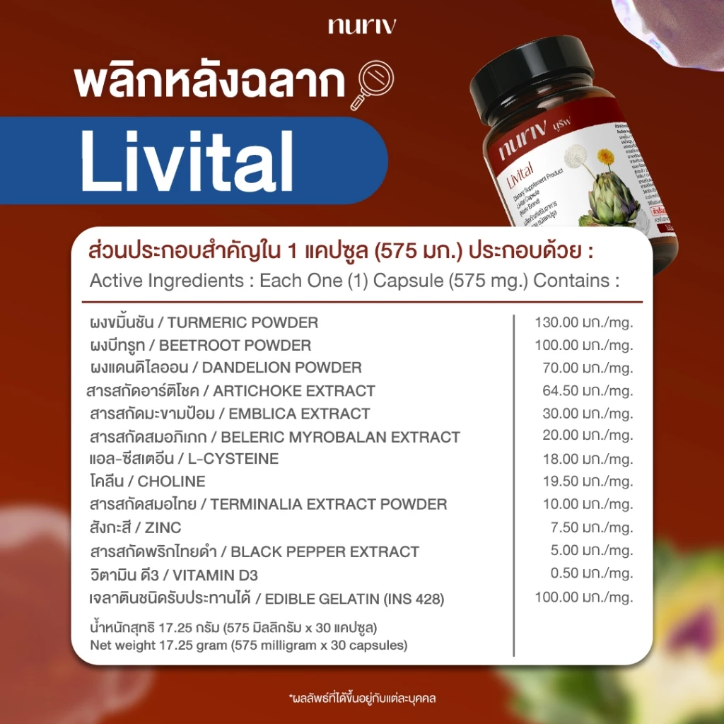 Nuriv Livital 30 Capsules นูรีฟ ลิไวทอล 30 แคปซูล thumbnail 6