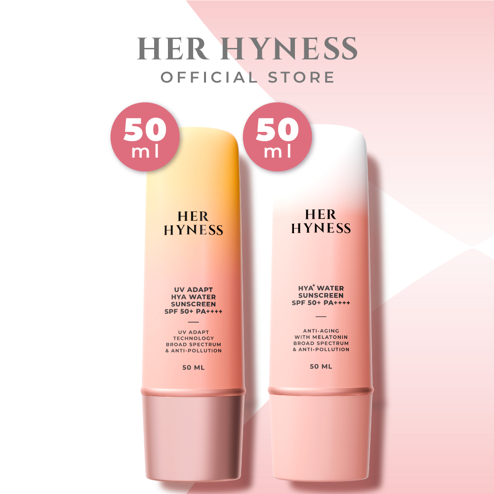 [2 ชิ้นเลือกสูตร] HER HYNESS SUNSCREEN SPF 50+ PA++++ กันแดดอัจฉริยะ กันแดดเนื้อน้ำ กันแดดสูตรสปอร์ต 50มล.