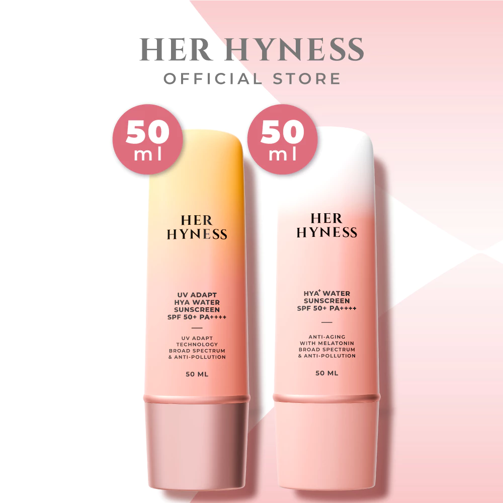 [2 ชิ้นเลือกสูตร] HER HYNESS SUNSCREEN SPF 50+ PA++++ กันแดดอัจฉริยะ กันแดดเนื้อน้ำ กันแดดสูตรสปอร์ต 50มล.