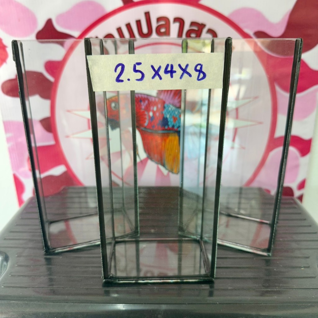 โหลปลากัด ขนาด2.5x4x8นิ้ว ( 1ชุด3ใบ ) หนา3มิล กาวดำ