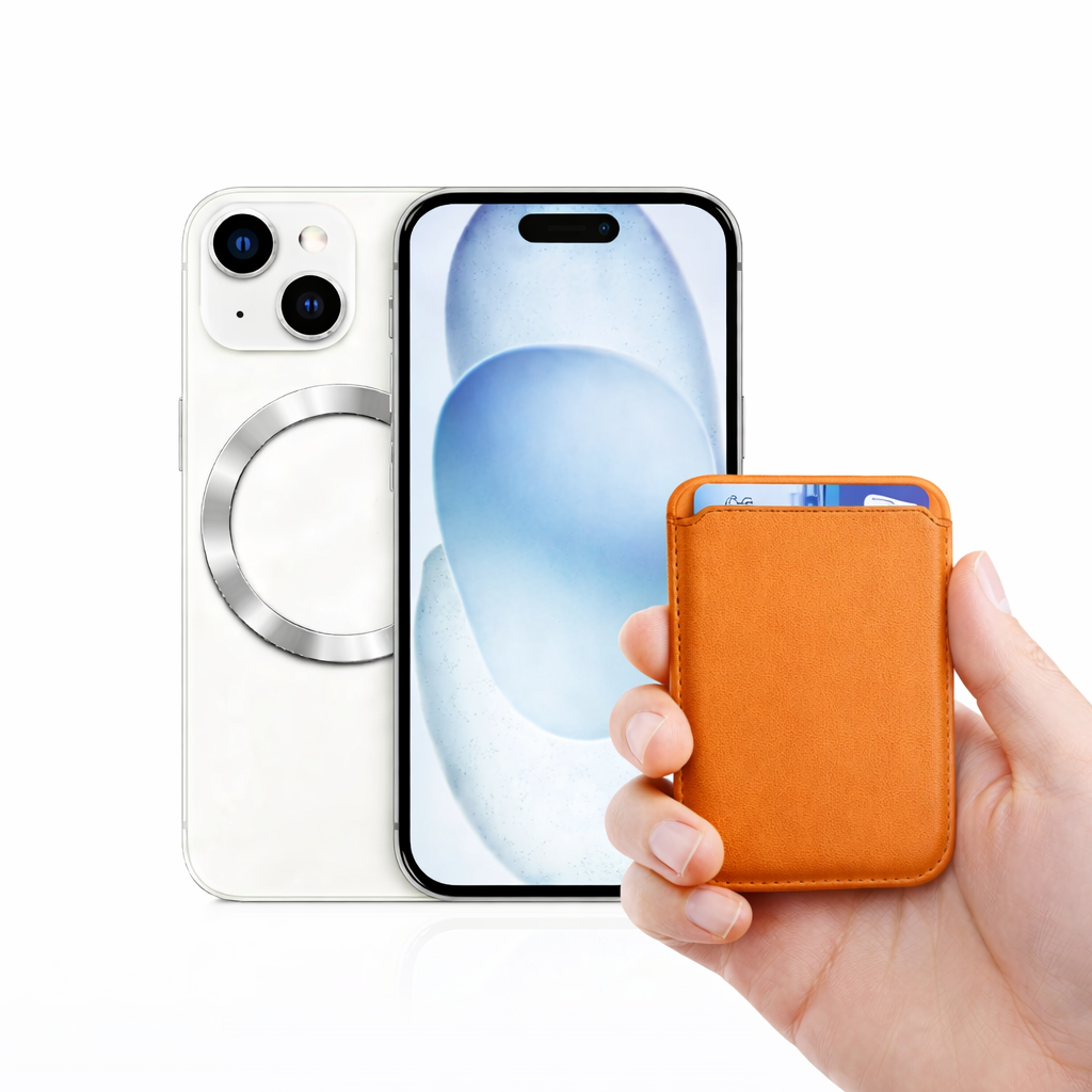 ที่ใส่บัตรโทรศัพท์พร้อม  Magsafe ring หนัง PU เรียบหรู พกพาสะดวก Phone card holder with Magsafe ring