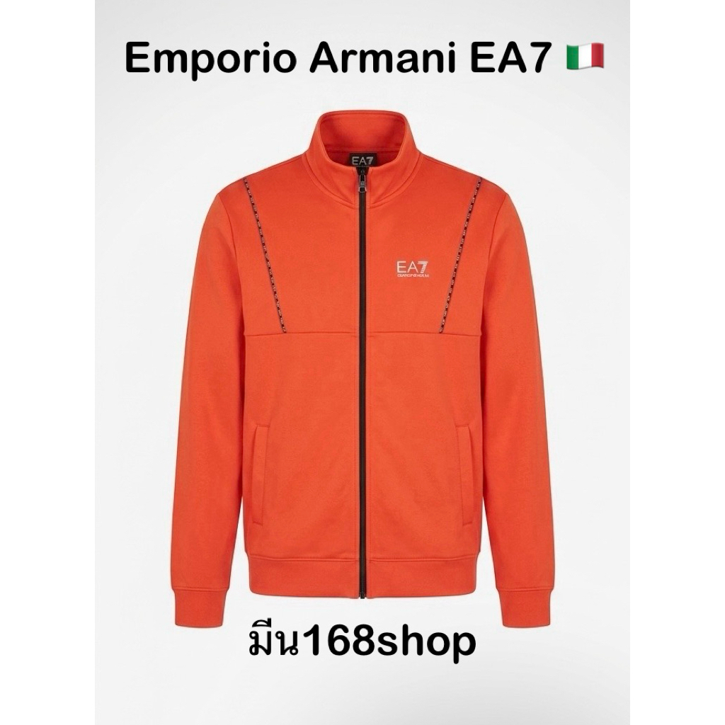 Emporio Armani EA7 Track Jacket สีส้ม เสื้อวอร์มซิปหน้า ผู้ชาย อก40-44 มือ1 ของแท้ 🇮🇹 ราคาshop ( 6,9