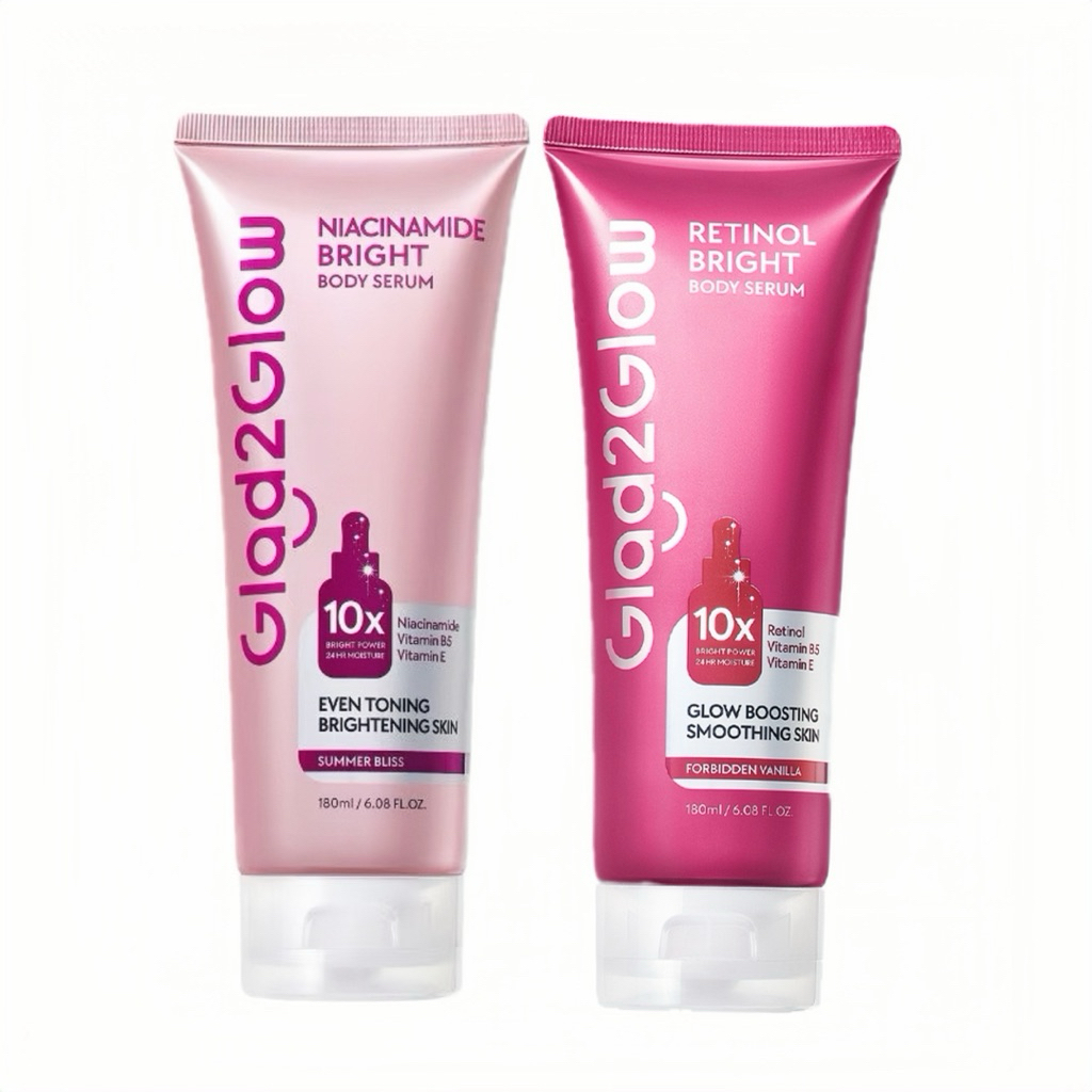 แกลดทูโกลว์ เรตินอล-ไนอะซินาไมด์ ไบรท์ บอดี้ เซรั่ม ปริมาณสุทธิ 180มล. Glad2Glow