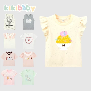 [100-130] เสื้อยืดสำหรับเด็กผู้หญิง ลายสกรีนเนื้อผ้านิ่ม เสื้อยืดเด็กคอกลม สไตล์น่ารัก NT