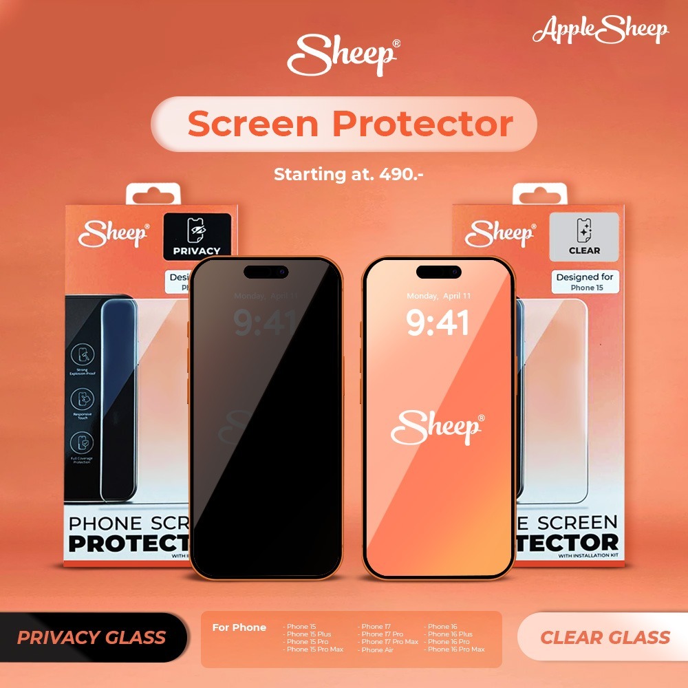 [Sheep Screen Protector For iPhone]ฟิล์มกระจกใสและฟิล์มกันมอง ฟิล์มกันรอยสำหรับไอโฟน17/17Pro/17 Pro Max/Air/16,15 Series