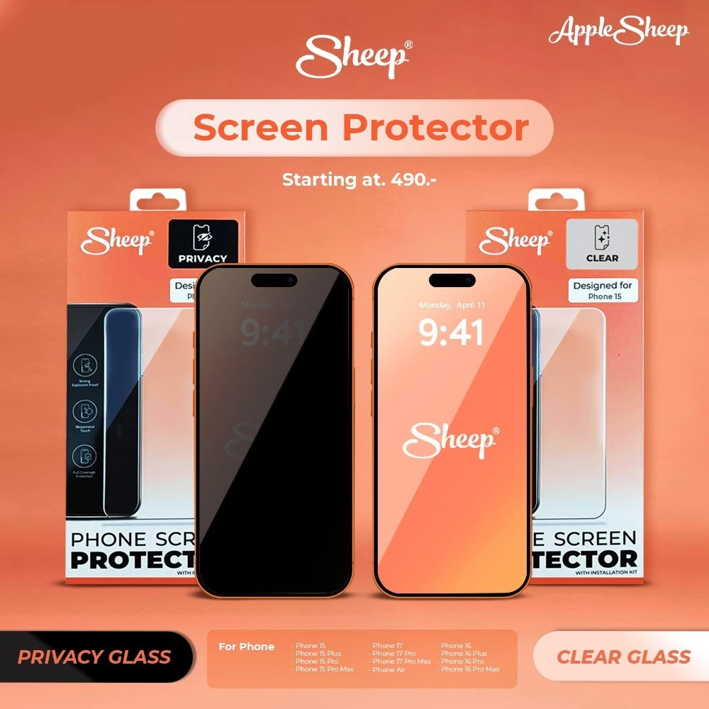 [Sheep Screen Protector For iPhone]ฟิล์มกระจกใสและฟิล์มกันมอง ฟิล์มกันรอยสำหรับไอโฟน17/17Pro/17 Pro Max/Air/16,15 Series