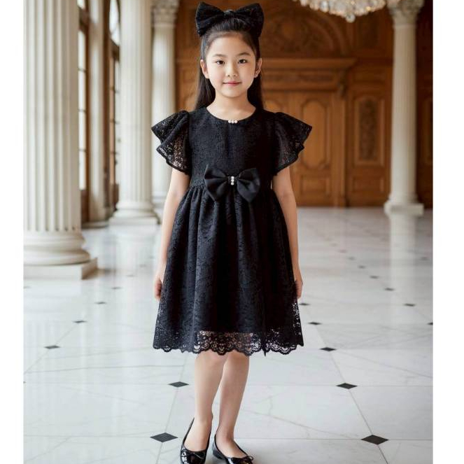 กระโปรงเด็กสีดำ อายุ 3-10 ปี S-M-L-XL รอบอก 24-26-28-30 นิ้ว