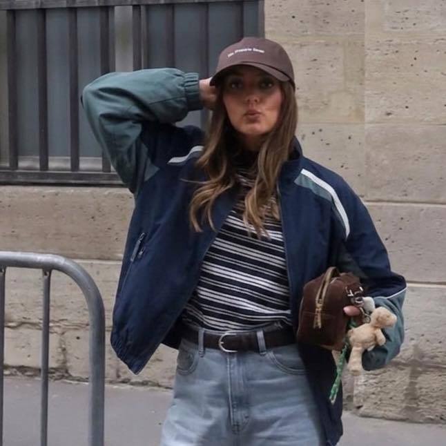 BERSHKA 🟢🛍️🟢🛒 พร้อมส่งค่ะ Retro Sports Bomber Jacket Bershka เสื้อแจ็คเก็ตทรงหลวม ผ้าไนลอน แต่งด้วยแถบสีตัดกัน