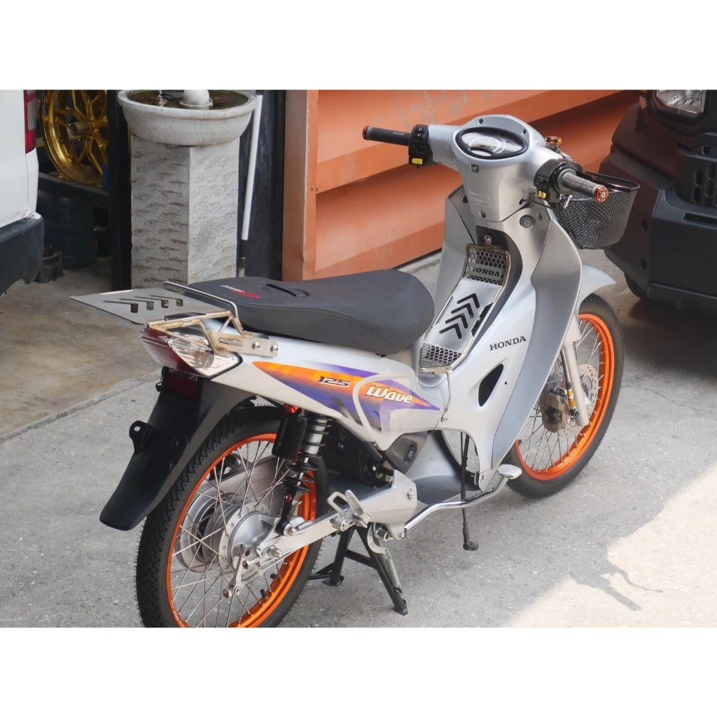 กันลายwave แร็คท้ายทัวร์ริ่ง กันรอยสแตนเลส ตรงรุ่น WAVE125 / WAVE125i บังลม S / R หัวเถิก กันลายเวฟ thumbnail 4